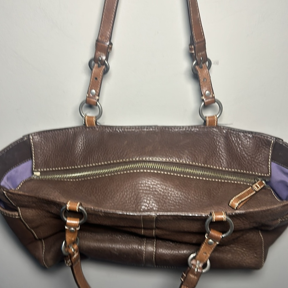 Coach Brown Leather Shoulder Tote - Picture 7 of 13